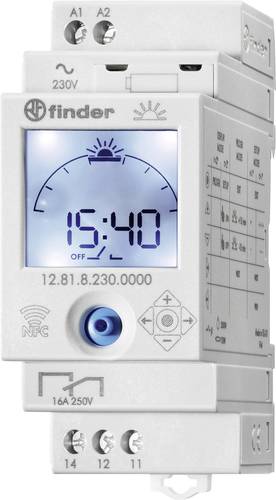 Finder Zeitschaltuhr für Hutschiene Betriebsspannung: 230 V/AC 12.81.8.230.0000 1 Wechsler 16A 250 von Finder