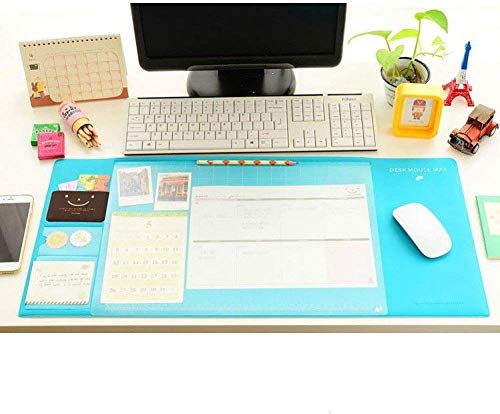 Multifunktions-Schreibtischunterlage,wasserfest Schreibtisch Matte Pad Tischmatte,mit Taschen, transparenter Abdeckung,Computer schreibtischunterlage für Zuhause/Büro/Kinder/Mädchen-Blau Multifunktions-Schreibtischunterlage,wasserfest Schreibtisch Matte Pad Tischmatte,mit Taschen, transparenter Abdeckung,Computer schreibtischunterlage für Zuhause/Büro/Kinder/Mädchen-Blau von Findm Store