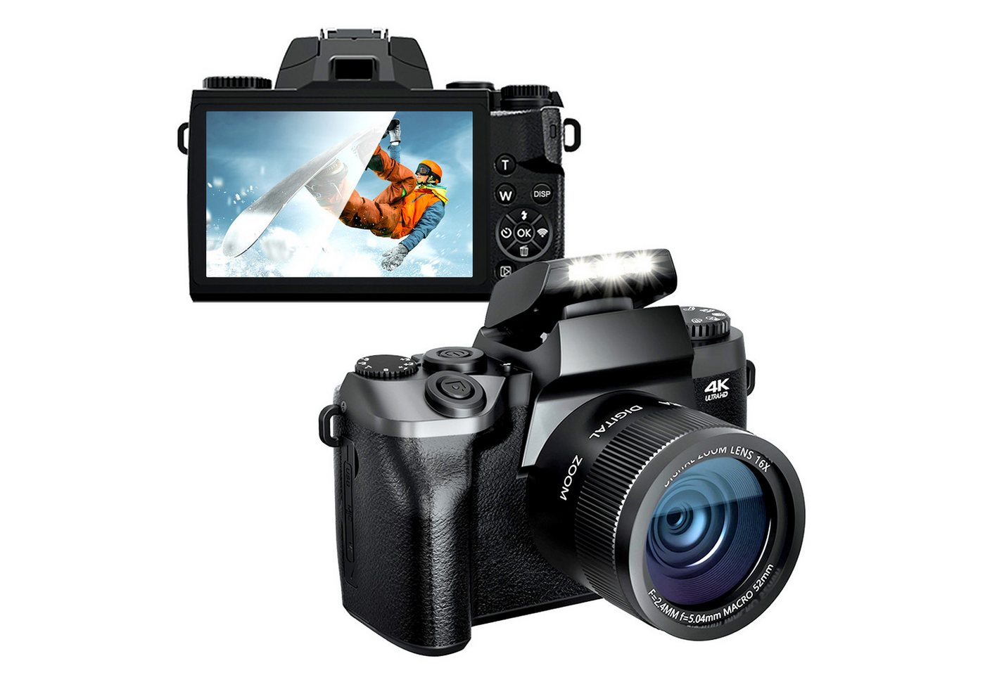 Fine Life Pro Digitalkamera für Fotografie und Video, Kompaktkamera (WLAN (Wi-Fi), 16X Digitalzoom,32GB Karte) von Fine Life Pro