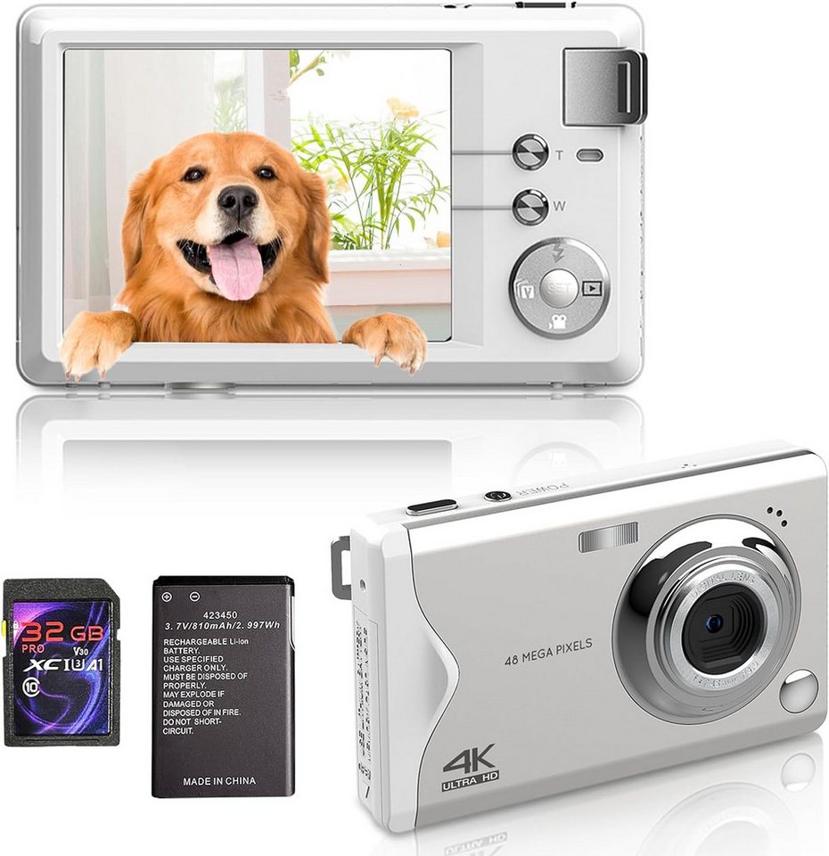 Fine Life Pro Kompaktkamera (48 MP, 16x Digitalzoom, Elektronischer Bildstabilisator, 4K HD 1080P Fotokamera) von Fine Life Pro