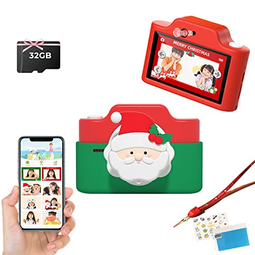 Kinderkamera, 48MP 1080P WiFi Digitalkamera Kinder mit 3 Zoll Berührbarem Bildschirm, 32GB TF-Karte, Datenkabel-Schlüsselband, Dual Kamera, Geschenk für Kinder von Fine Life Pro