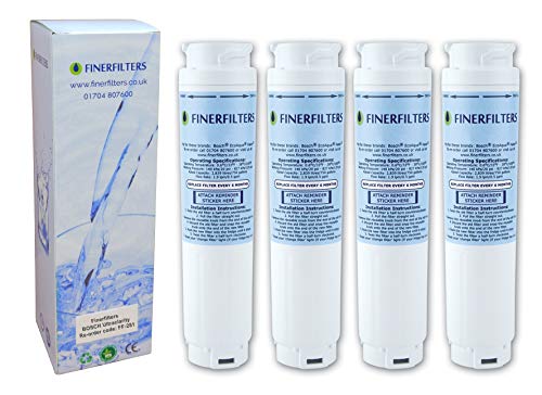 4 x Finerfilters FF-281 Kühlschrank-Wasserfilter kompatibel mit UltraClarity 644845 Kühlschrank-Wasserfilter auch kompatibel mit Bosch, Siemens, Neff, Miele von Finerfilters