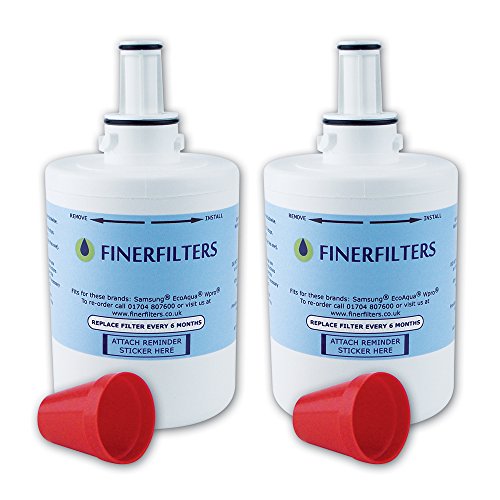 Finerfilters Kühlschrank-Wasserfilter kompatibel mit Samsung Aqua Pure Plus, DA29-00003, eignet sich für Version B, F oder G, 2 Stück Finerfilters Kühlschrank-Wasserfilter kompatibel mit Samsung Aqua Pure Plus, DA29-00003, eignet sich für Version B, F oder G, 2 Stück von Finerfilters