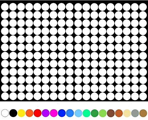 100 Stück Klebepunkte Punkte Kreise Aufkleber Punkt Inventur Folie Markierung K018 (010 Weiß, 5mm) von Finest Folia