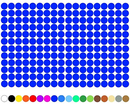100 Stück Klebepunkte Punkte Kreise Aufkleber Punkt Inventur Folie Markierung K018 (049 Königsblau, 15mm) von Finest Folia