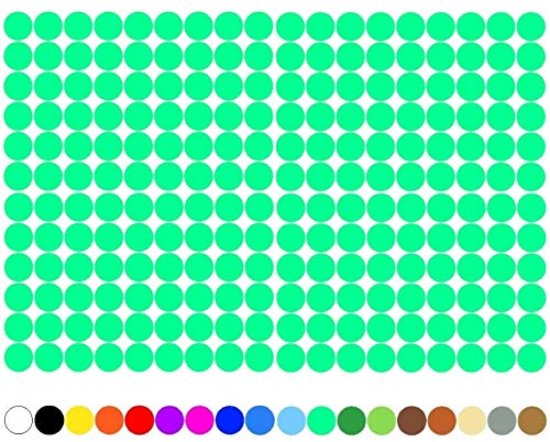 100 Stück Klebepunkte Punkte Kreise Aufkleber Punkt Inventur Folie Markierung K018 (055 Mint, 15mm) von Finest Folia