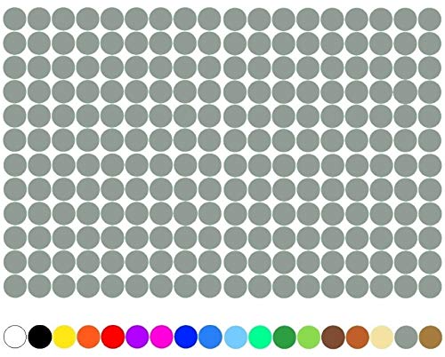100 Stück Klebepunkte Punkte Kreise Aufkleber Punkt Inventur Folie Markierung K018 (074 Mittelgrau, 5mm) von Finest Folia