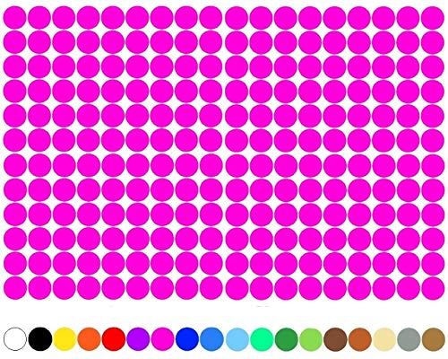 100 Stück Klebepunkte Punkte Kreise Aufkleber Punkt Inventur Folie Markierung K018 (077 Telemagenta, 15mm) von Finest Folia