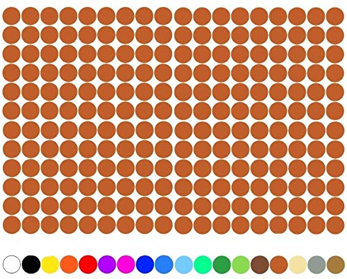 100 Stück Klebepunkte Punkte Kreise Aufkleber Punkt Inventur Folie Markierung K018 (083 Haselnussbraun, 5mm) von Finest Folia
