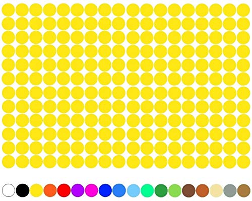 100 Stück Klebepunkte Punkte Kreise Aufkleber Punkt Inventur Folie Markierung K018 (211 Sonnengelb, 15mm) von Finest Folia