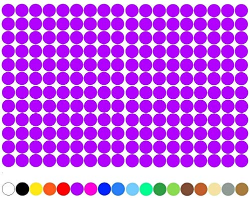 100 Stück Klebepunkte Punkte Kreise Aufkleber Punkt Inventur Folie Markierung K018 (403 Hellviolett, 15mm) von Finest Folia
