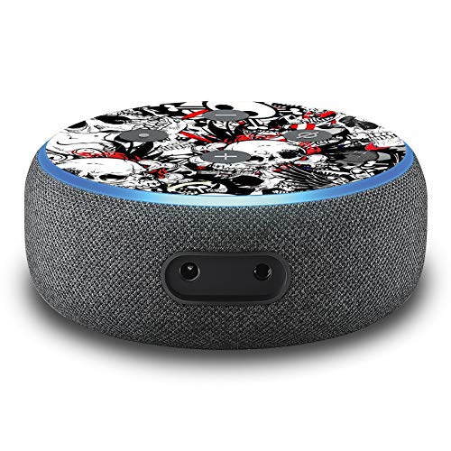 2er Set Folie Cover für intelligenten Smart Speaker Lautsprecher Aufkleber Schutzfolie Skin selbstklebend passgenau Klebefolie für Sprachassistent R137 (Nr. 19 Totenköpfe) von Finest Folia