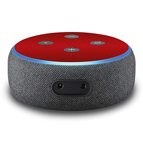 2er Set Folie Cover für intelligenten Smart Speaker Lautsprecher Aufkleber Schutzfolie Skin selbstklebend passgenau Klebefolie für Sprachassistent R137 (Nr. 23 Carbon Rot) von Finest Folia