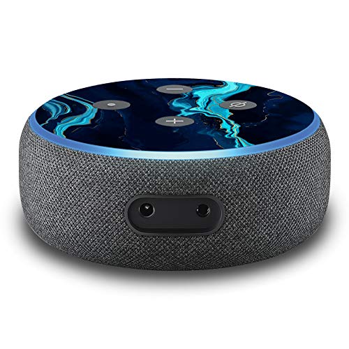 2er Set Folie Cover für intelligenten Smart Speaker Lautsprecher Aufkleber Schutzfolie Skin selbstklebend passgenau Klebefolie für Sprachassistent R137 (Nr. 27 Marmor Blau) von Finest Folia