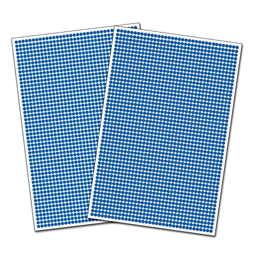 3600 Klebepunkte 5mm 18 verschiedene Farben selbstklebend Aufkleber Inventur Kreise Punkte Markierung (K018 Azurblau) von Finest-Folia