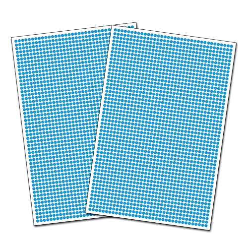 3600 Klebepunkte 5mm runde Punkte Aufkleber Inventur Kreise Markierung selbstklebend Sticker wetterfest (K018 Lichtblau) von Finest-Folia