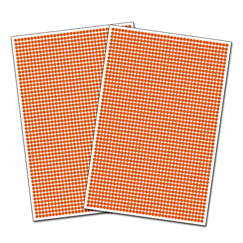3600 Klebepunkte 5mm runde Punkte Aufkleber Inventur Kreise Markierung selbstklebend Sticker wetterfest (K018 Orange) von Finest-Folia