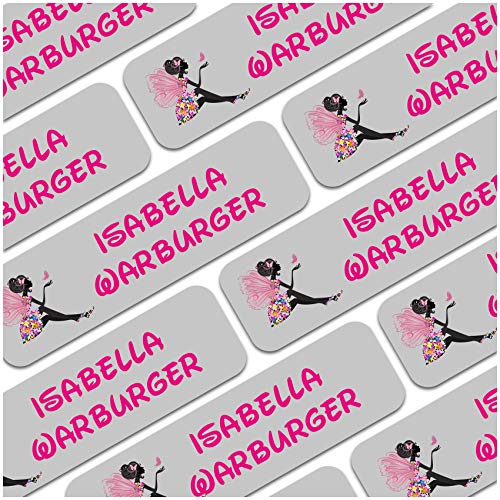 80 x Namensaufkleber Wunschname personalisiert je 3,5x1cm Aufkleber mit Kinder Name Beschriftung Schule Kindergarten Kleidung Sticker (Nr. 10 Elfe, Für Textilien) von Finest Folia