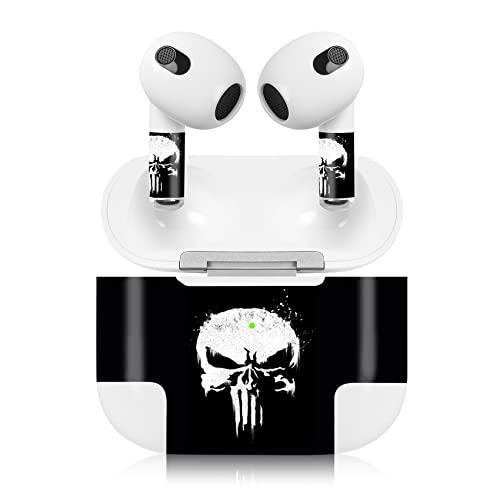 Finest Folia Aufkleber Set kompatibel mit Apple AirPod 3 kabellose Bluetooth Kopfhörer und Ladecase Vinyl Folie Skin Design Cover passgenau R189 (3. Generation, 15 Punisher) von Finest Folia