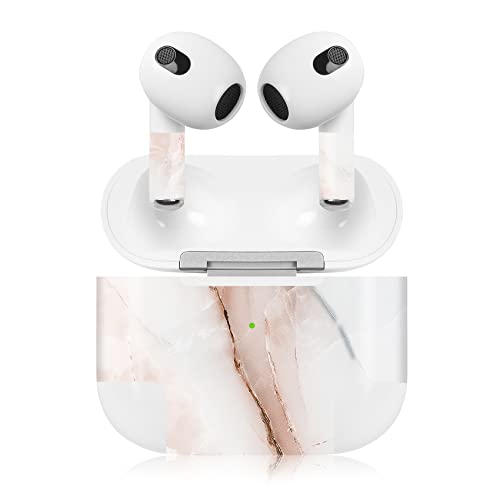 Finest Folia Aufkleber Set kompatibel mit Apple AirPod 3 kabellose Bluetooth Kopfhörer und Ladecase Vinyl Folie Skin Design Cover passgenau R189 (3. Generation, 18 Marmor Bicolor) von Finest Folia