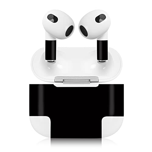 Finest Folia Aufkleber Set kompatibel mit Apple AirPod 3 kabellose Bluetooth Kopfhörer und Ladecase Vinyl Folie Skin Design Cover passgenau R189 (3. Generation, 21 Schwarz matt) von Finest Folia