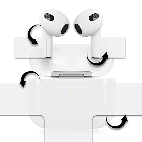 Finest Folia Aufkleber Set kompatibel mit Apple AirPod 3 kabellose Bluetooth Kopfhörer und Ladecase Vinyl Folie Skin Design Cover passgenau R189 (3. Generation, 23 Transparent) von Finest Folia