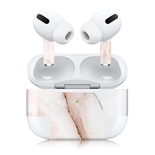 Finest Folia Aufkleber Set kompatibel mit Apple AirPod Pro kabellose Bluetooth Kopfhörer und Ladecase Vinyl Folie Skin Design Cover passgenau R190 (Pro, 18 Marmor Bicolor) von Finest Folia