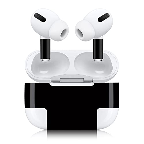 Finest Folia Aufkleber Set kompatibel mit Apple AirPod Pro kabellose Bluetooth Kopfhörer und Ladecase Vinyl Folie Skin Design Cover passgenau R190 (Pro, 21 Schwarz matt) von Finest Folia