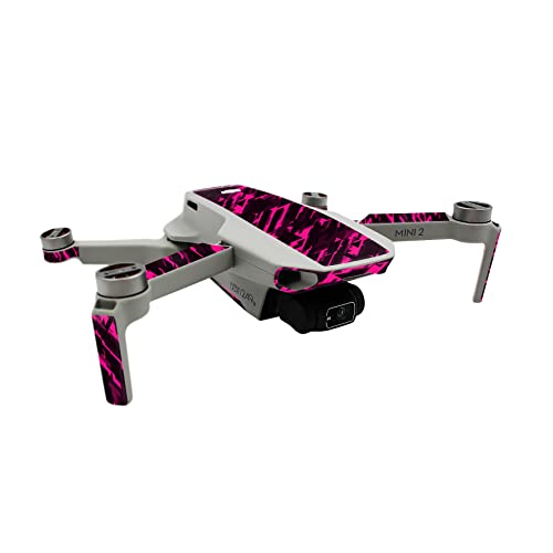 Finest Folia Schutzfolie kompatibel mit Drohne DJI Mini 2 und Controller Aufkleber Set passgenau wasserfest Skin Sticker Design Folie (Teilverklebung, R192-08 Future neon pink) von Finest Folia