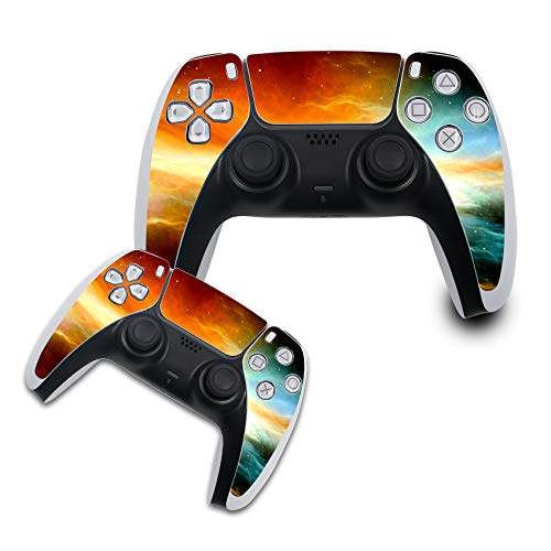 Finest Folia Schutzfolie kompatibel mit PS5 Sticker Hülle für Spiele Konsolen Controller Gehäuse Aufkleber Vinyl Folie Skin gegen Kratzer Design Cover R140 (Controller Set, Nr. 1 Cosmos) von Finest Folia