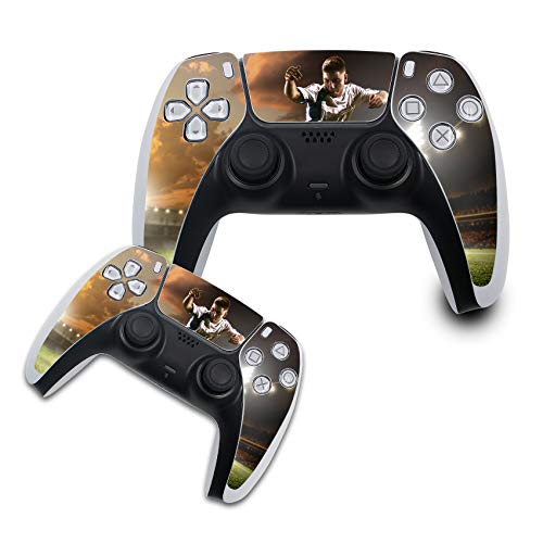 Finest Folia Schutzfolie kompatibel mit PS5 Sticker Hülle für Spiele Konsolen Controller Gehäuse Aufkleber Vinyl Folie Skin gegen Kratzer Design Cover R140 (Controller Set, Nr. 12 Fußball) von Finest Folia