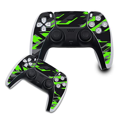 Finest Folia Schutzfolie kompatibel mit PS5 Sticker Hülle für Spiele Konsolen Controller Gehäuse Aufkleber Vinyl Folie Skin gegen Kratzer Design Cover R140 (Controller Set, Nr. 13 Neon Grün) von Finest Folia