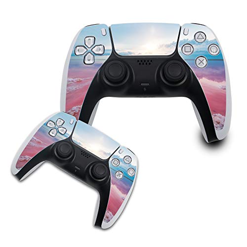 Finest Folia Schutzfolie kompatibel mit PS5 Sticker Hülle für Spiele Konsolen Controller Gehäuse Aufkleber Vinyl Folie Skin gegen Kratzer Design Cover R140 (Controller Set, Nr. 30 Pink Sands) von Finest Folia