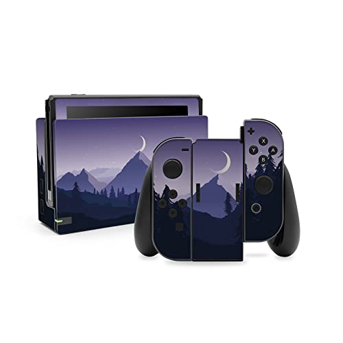 Folien Skin für Spiele Konsole Joy-Con und Ladestation Aufkleber Set Top Schutz gegen Kratzer Design Sticker Cover passgenau selbstklebend RX021 (Nr. 2 Berge) von Finest Folia