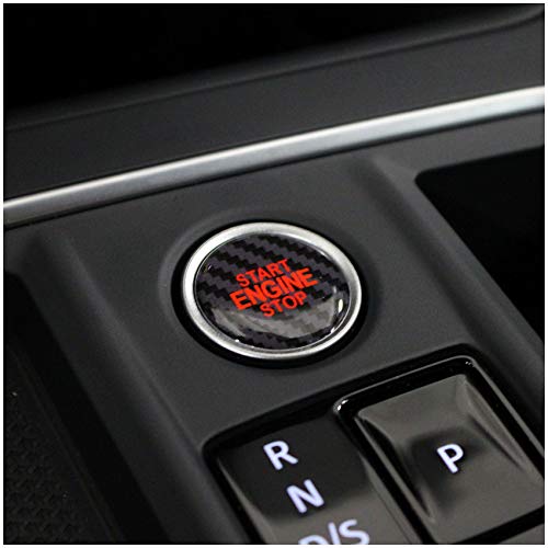 Gel Aufkleber 3D für Emblem Start Stop Knopf Doming Abdeckung Autoaufkleber Keyless GO Druckschalter Tastenabdeckung Cover Auto Kfz Zubehör DM005 (Carbon Schwarz/Rot) von Finest Folia