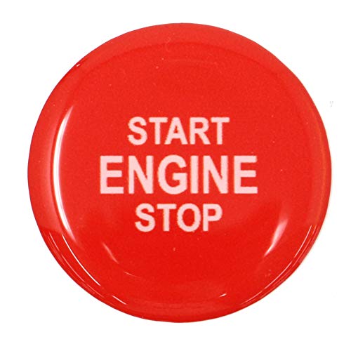 Gel Aufkleber 3D für Emblem Start Stop Knopf Doming Abdeckung Autoaufkleber Keyless GO Druckschalter Tastenabdeckung Cover Auto Kfz Zubehör DM005 (Rot Glanz) von Finest Folia