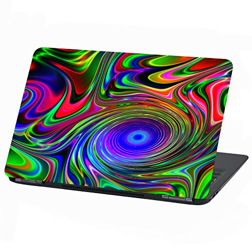 Laptop Folie Cover Abstrakt Klebefolie Notebook Aufkleber Schutzhülle selbstklebend Vinyl Skin Sticker (LP16 Neon Psychodelic, 17 Zoll) von Finest Folia
