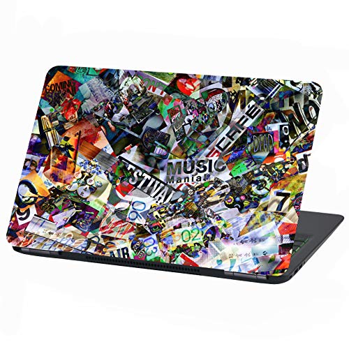 Laptop Folie Cover Abstrakt Klebefolie Notebook Aufkleber Schutzhülle selbstklebend Vinyl Skin Sticker (LP21 Stickerbomb, 17 Zoll) von Finest Folia
