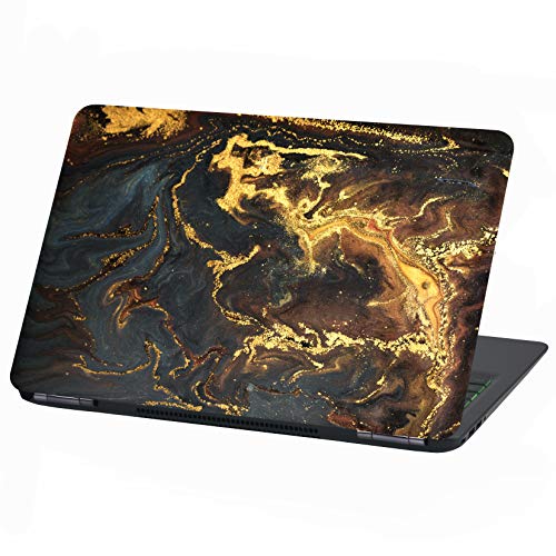Laptop Folie Cover Abstrakt Klebefolie Notebook Aufkleber Schutzhülle selbstklebend Vinyl Skin Sticker (LP33 Goldpuder, 15 Zoll) von Finest Folia