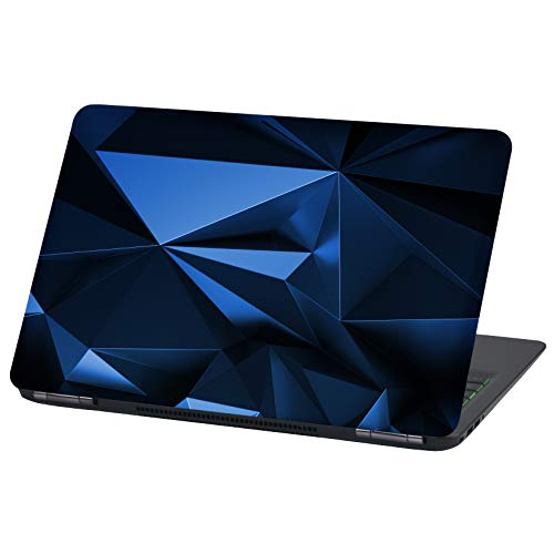 Laptop Folie Cover Abstrakt Klebefolie Notebook Aufkleber Schutzhülle selbstklebend Vinyl Skin Sticker (LP53 Polygon Blau, 13-14 Zoll) von Finest Folia