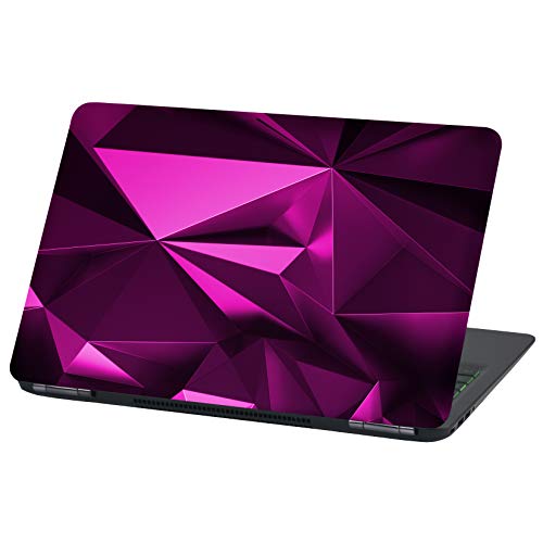 Laptop Folie Cover Abstrakt Klebefolie Notebook Aufkleber Schutzhülle selbstklebend Vinyl Skin Sticker (LP54 Polygon Pink, 15 Zoll) von Finest Folia