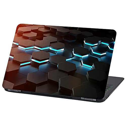 Laptop Folie Cover Abstrakt Klebefolie Notebook Aufkleber Schutzhülle selbstklebend Vinyl Skin Sticker (LP58 Hexagon, 17 Zoll) von Finest Folia