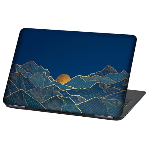 Laptop Folie Cover Abstrakt Klebefolie Notebook Aufkleber Schutzhülle selbstklebend Vinyl Skin Sticker (LP99 Blue Mountains, 13-14 Zoll) von Finest Folia
