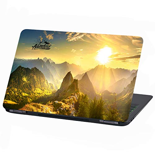 Laptop Folie Cover Adventure Klebefolie Notebook Aufkleber Schutzhülle selbstklebend Vinyl Skin Sticker (13-14 Zoll, LP14 Mountain Sun) von Finest Folia