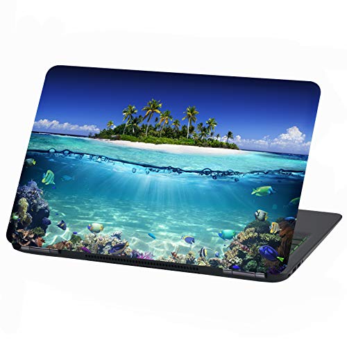 Laptop Folie Cover Strand Urlaub Paradies Klebefolie Notebook Aufkleber Schutzhülle selbstklebend Vinyl Skin Sticker (17 Zoll, LP 19 Insel Paradies) von Finest Folia