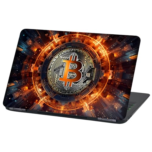 Laptop Folie Cover: Strange Klebefolie Notebook Aufkleber Schutzhülle selbstklebend Vinyl Skin Sticker (15 Zoll, LP110 Bitcoin) von Finest Folia