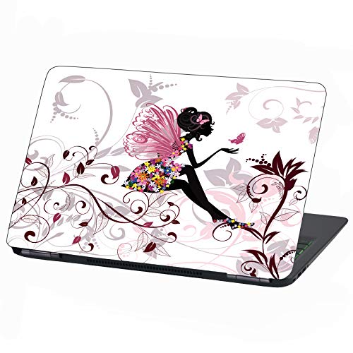 Laptop Folie Cover: Strange Klebefolie Notebook Aufkleber Schutzhülle selbstklebend Vinyl Skin Sticker (15 Zoll, LP31 Flower Fairy) von Finest Folia