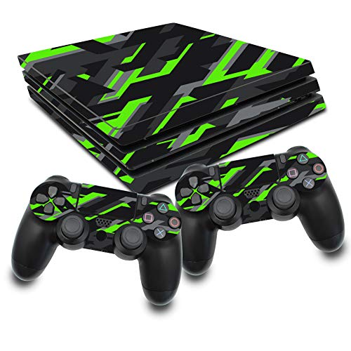 Schutz Folie Sticker Set für Spiele Konsole und Controller Gehäuse Aufkleber Vinyl Skin gegen Kratzer Design Cover passgenau selbstklebend RX022 (PS4 Pro, Nr. 20 Neon Grün) von Finest Folia