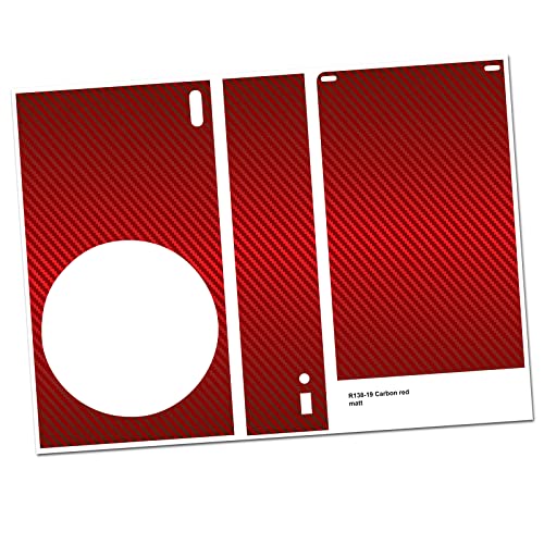 Schutzfolie Sticker Hülle für Spiele Konsole Gehäuse Aufkleber Vinyl Folie Skin gegen Kratzer Design Cover passgenau selbstklebend R138 (S, 19 Carbon Rot) von Finest Folia