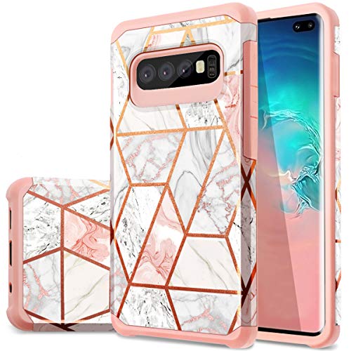 Fingic für Galaxy S10 Plus Hülle, Samsung Galaxy S10+ Plus Hülle Marmor Rose Gold Glänzend 2 in 1 Slim Hybrid Schutz Hard PC Soft Silikon Anti Kratzer Robust Bumper Samsung S10 Plus Handyhülle Fingic für Galaxy S10 Plus Hülle, Samsung Galaxy S10+ Plus Hülle Marmor Rose Gold Glänzend 2 in 1 Slim Hybrid Schutz Hard PC Soft Silikon Anti Kratzer Robust Bumper Samsung S10 Plus Handyhülle von Fingic